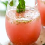 Watermelon ginger agua fresca with mint garnish