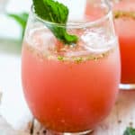 Watermelon ginger agua fresca with mint garnish