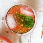 Watermelon ginger agua fresca with mint garnish
