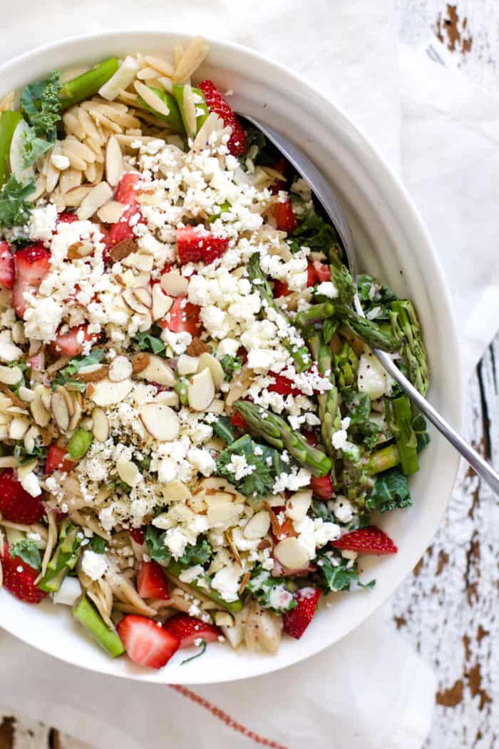 Strawberry feta orzo salad