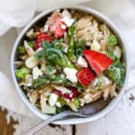 Strawberry feta orzo salad