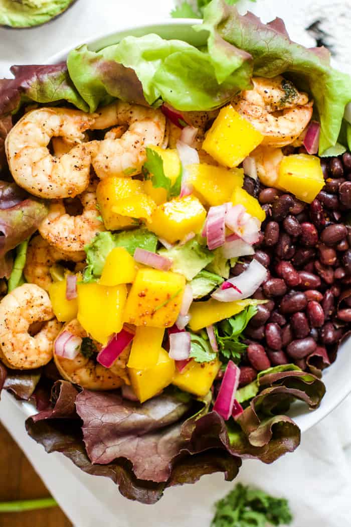 Chili lime shrimp and black beans.