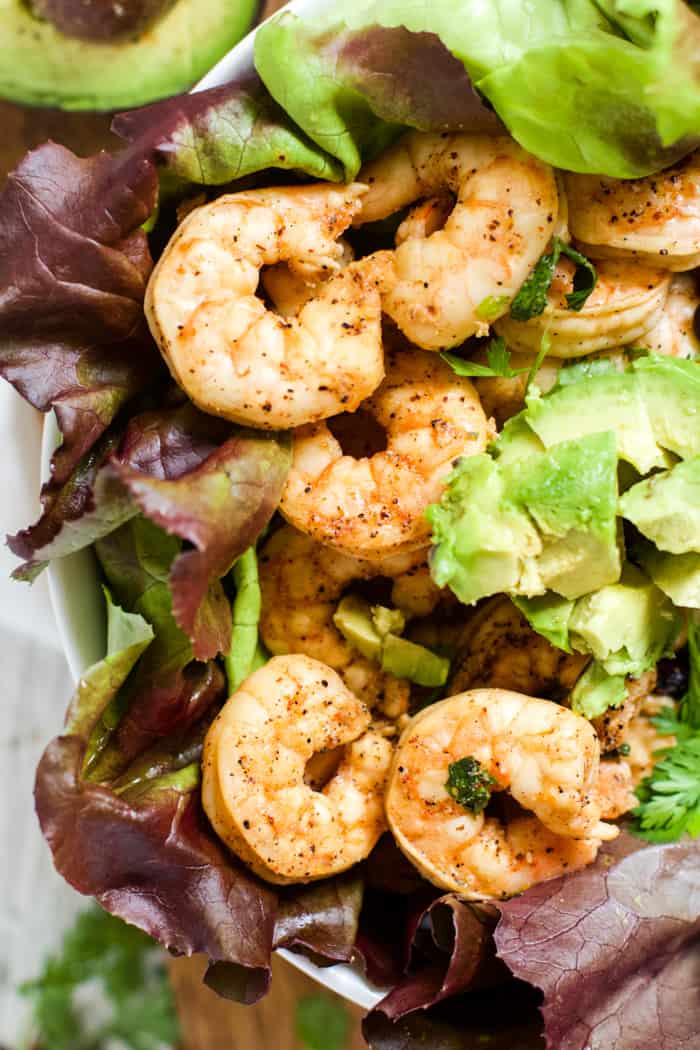 Chili lime shrimp and black beans.