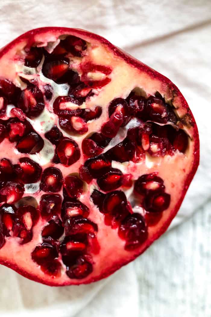 Pomegranate half with arils