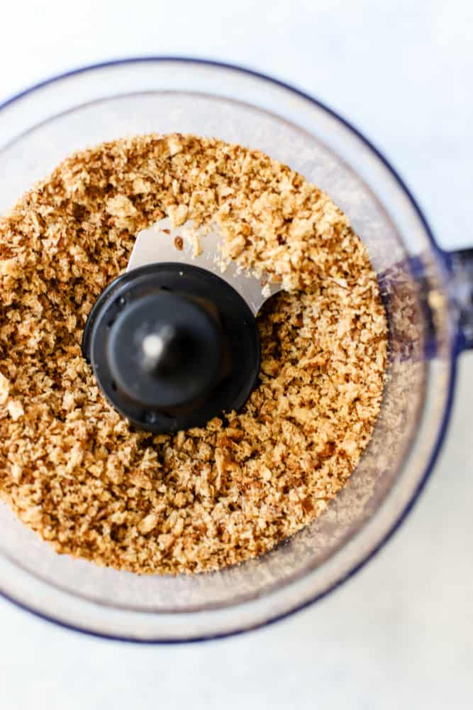 Bread crumbs in food processor