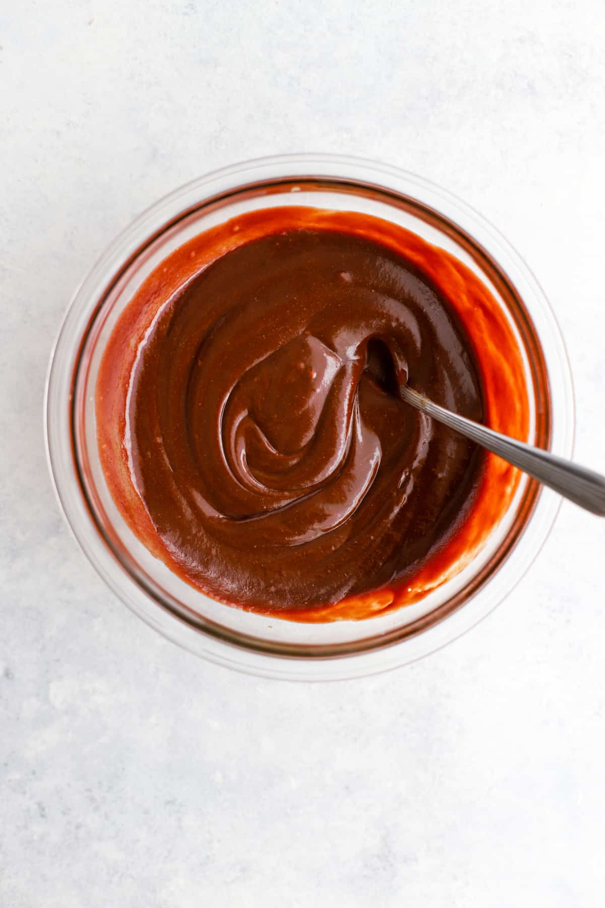 Date syrup and peanut butter slightly heated and stirred together.