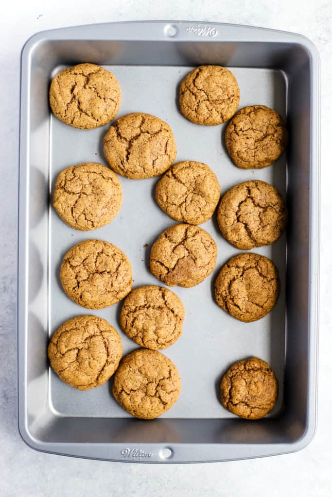 Fully baked almond flour cookies in 9x15 baking pan