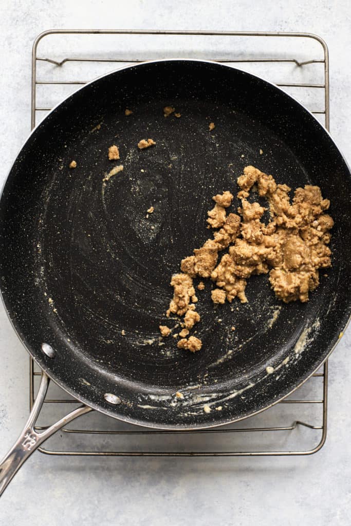 Flour, coriander, and salt mixture added to melted butter to make the white enchilada sauce base.