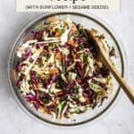 Healthy coleslaw made with oil and vinegar as an alternative to mayo, in a bowl.