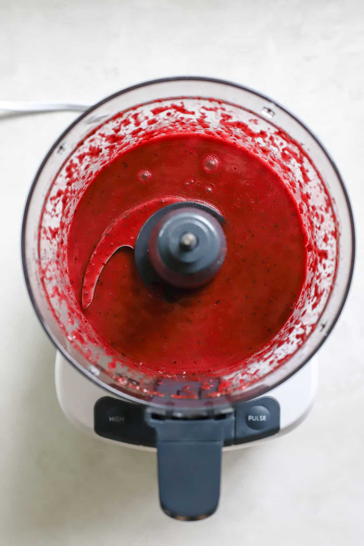 Cherry vinaigrette in food processor