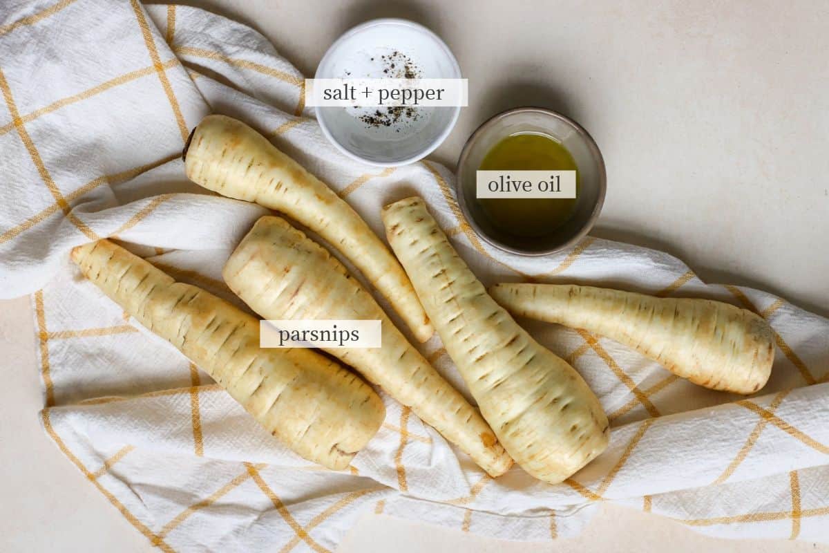Air fryer parsnips ingredients.