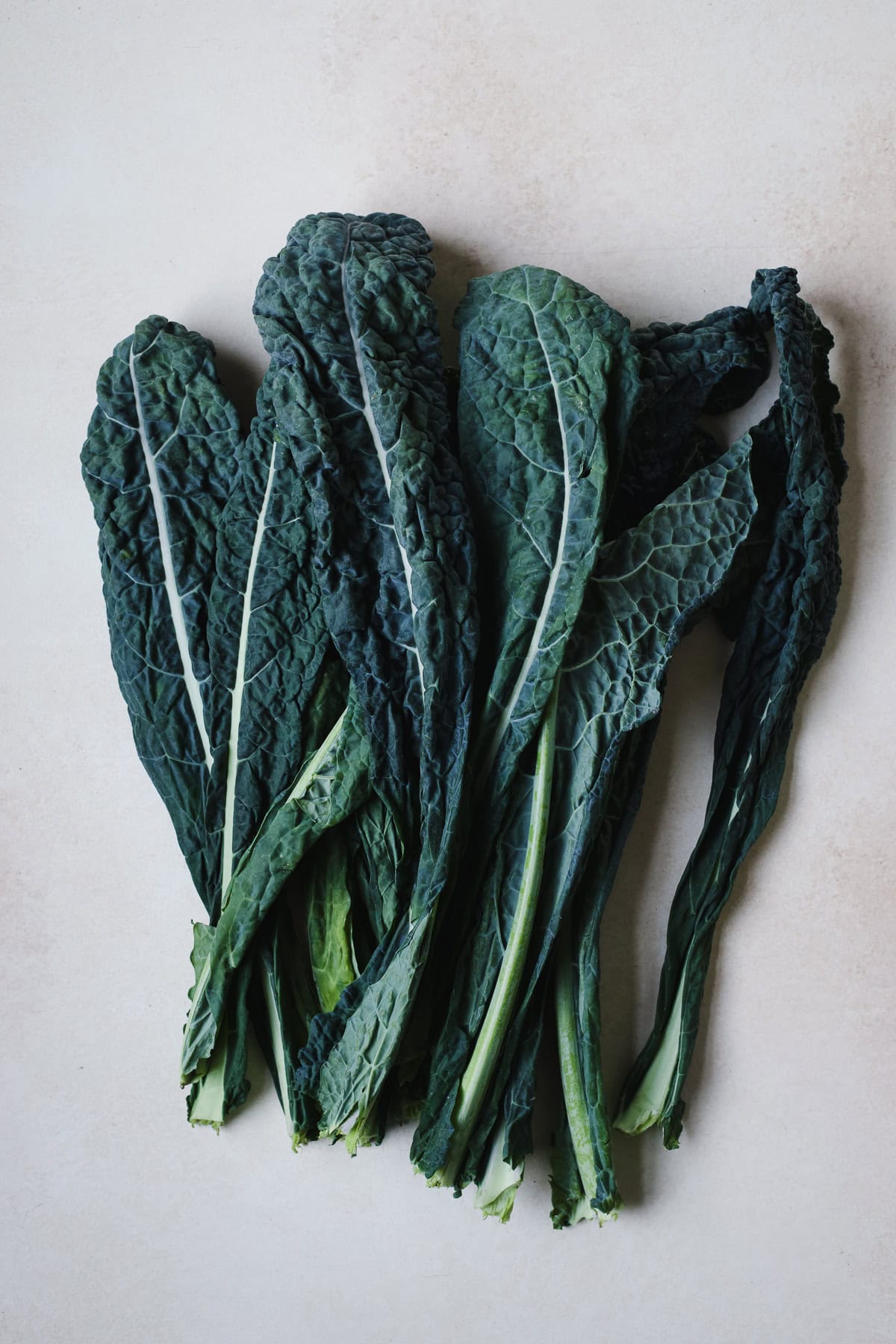 Lacinato kale leaves.