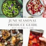 Recipes to make in June, including snap pea and edamame salad, pickled strawberries, berbere chicken with dill new potatoes, and roasted radishes.